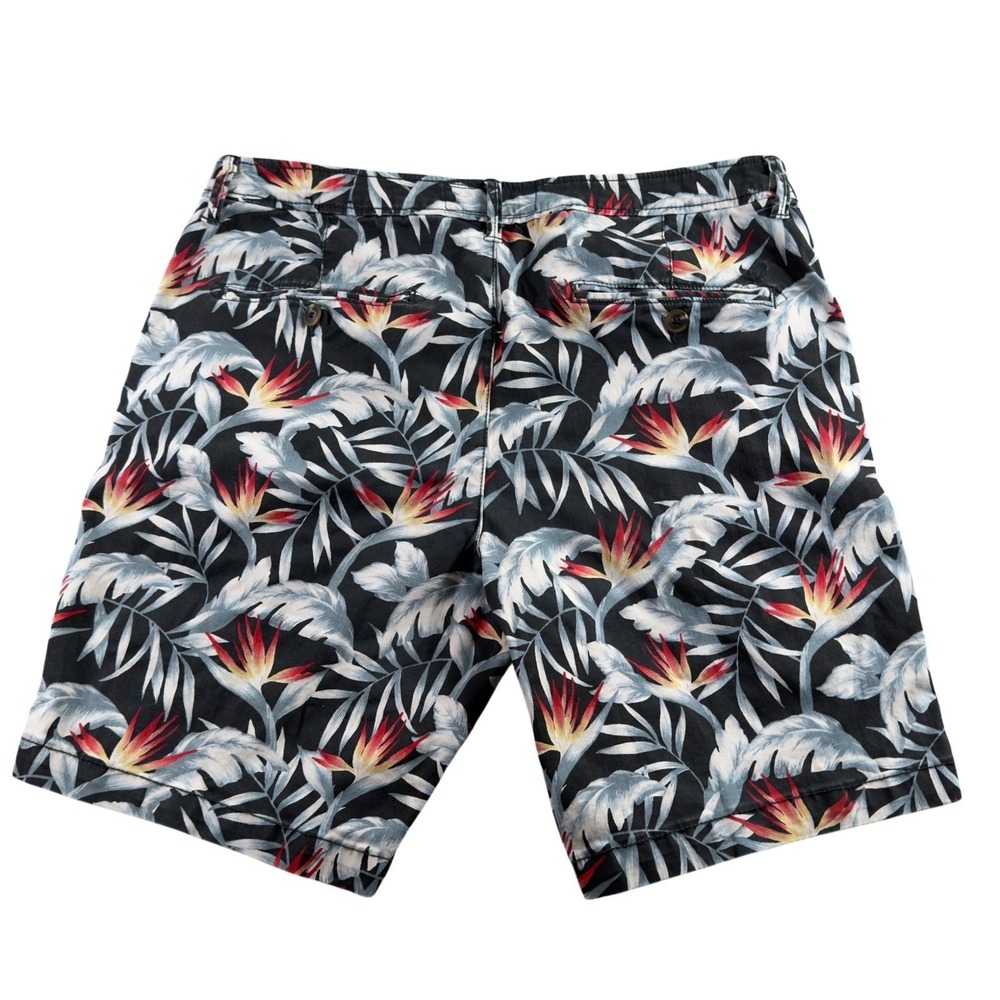 American Eagle Mens Tropical Bird of Paradise Active Flex Chino Shorts Black 36 - Picture 6 of 13